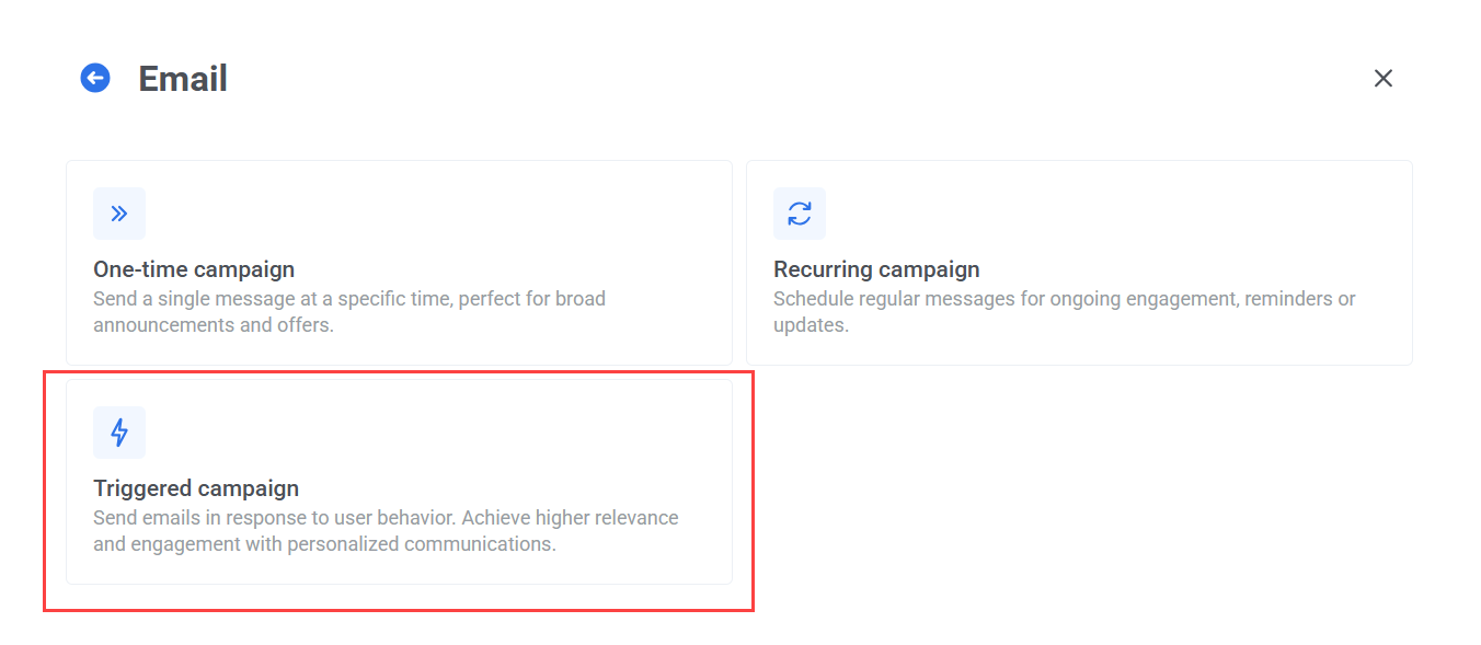Create a triggered email campaign