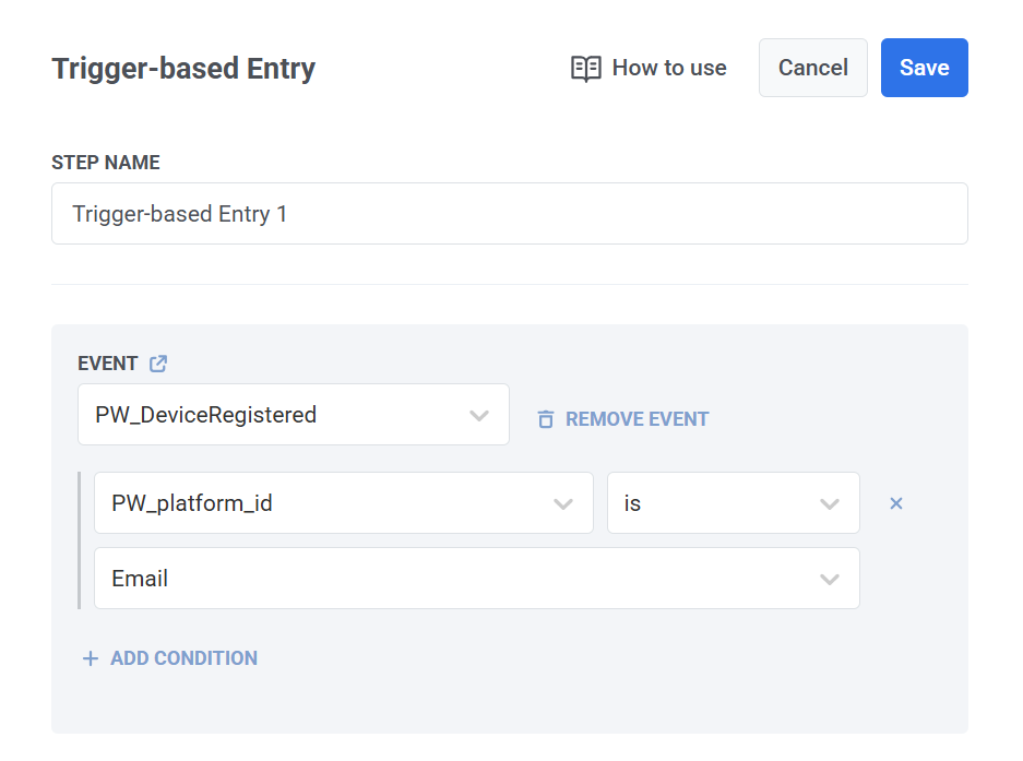 Configure the Entry element 