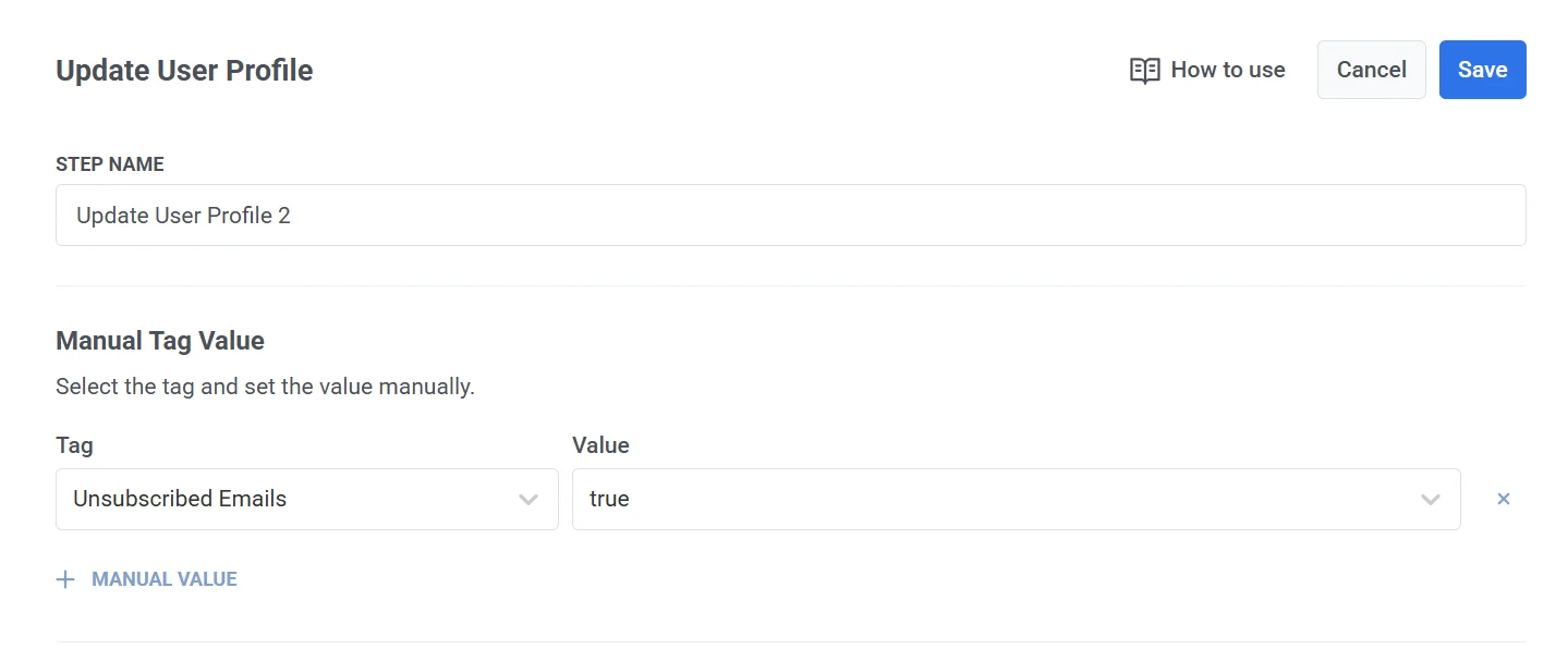 Marcar usuários como não inscritos