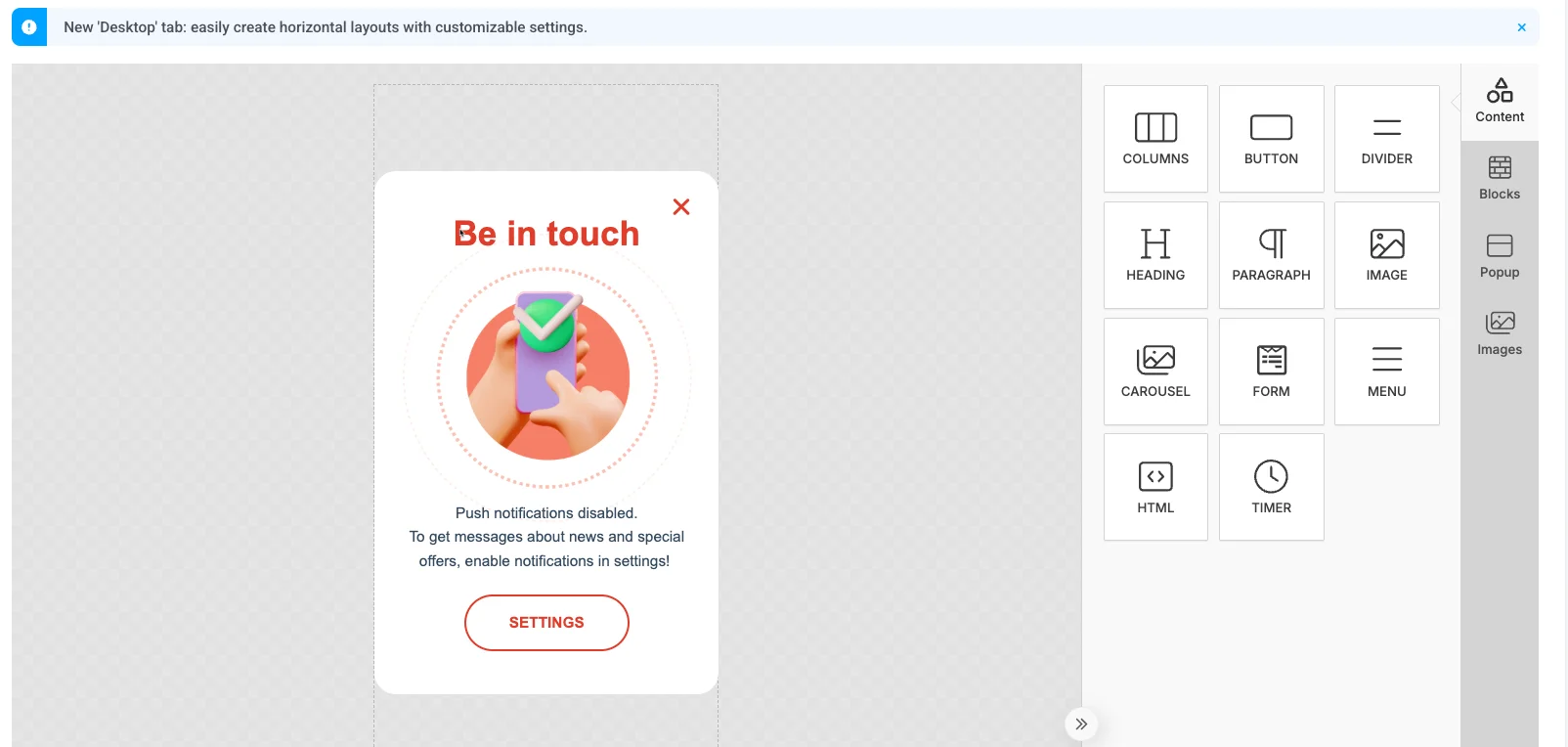 Modelo de Rich Media para opt-in