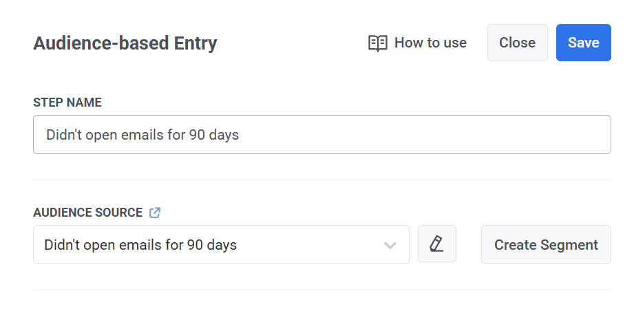 Set the Audience-based entry element 