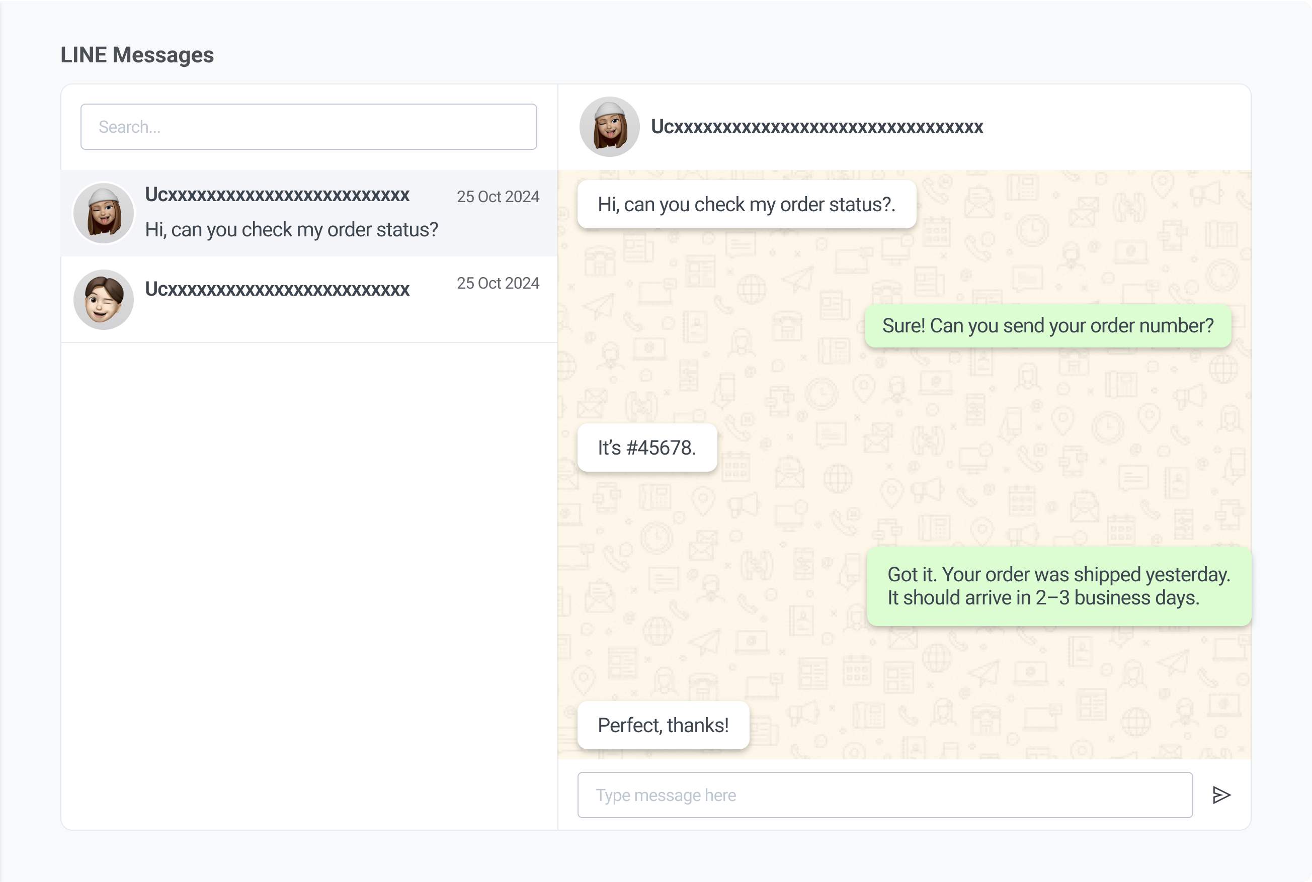 Free-form messages chat
