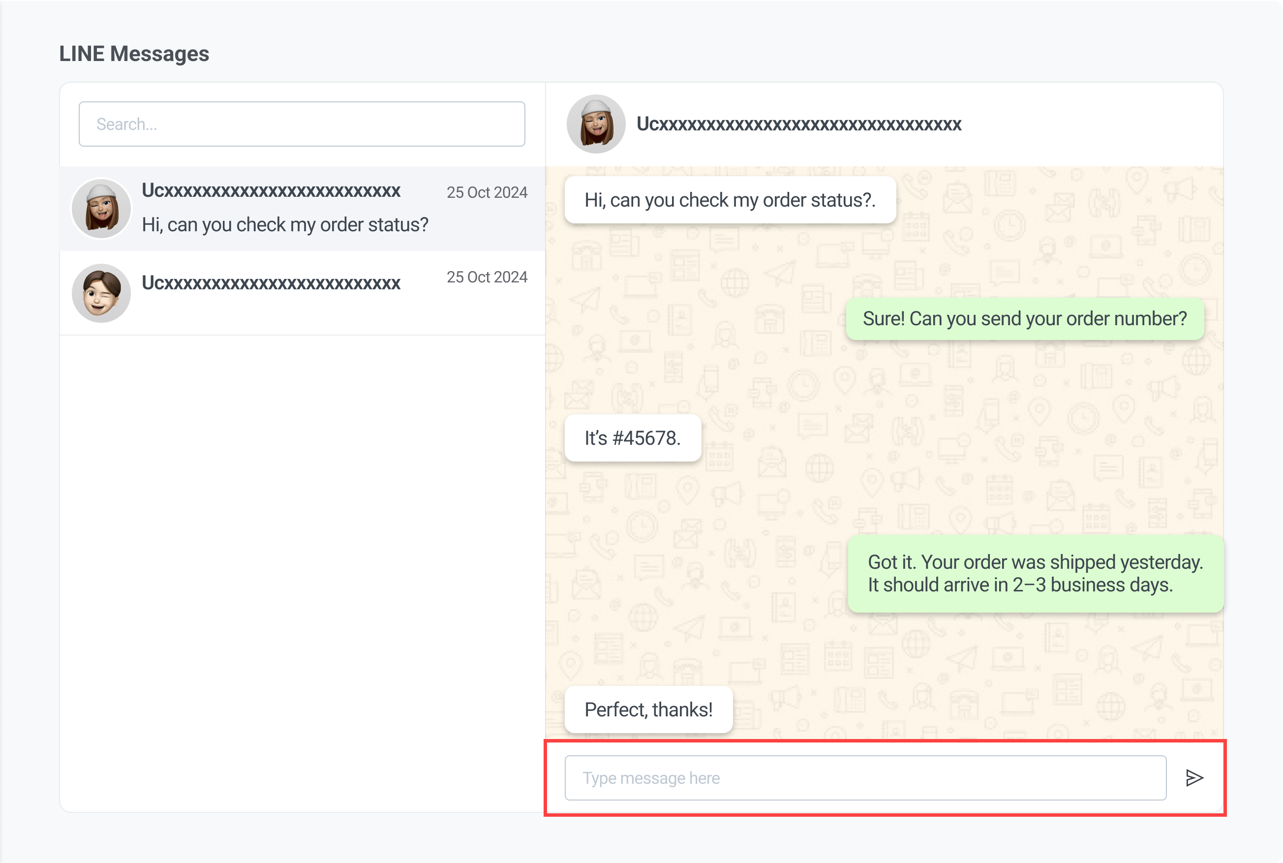 Send free-form messages