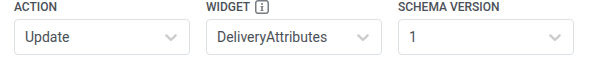 Order card update with Action set to Update and the same Widget and Schema version selected
