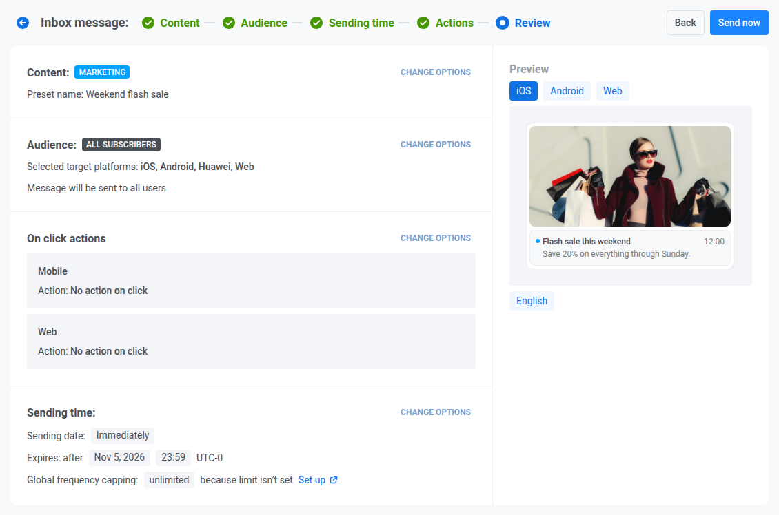 ขั้นตอน Review ของข้อความ Inbox แบบครั้งเดียวพร้อมสรุปและ Send now