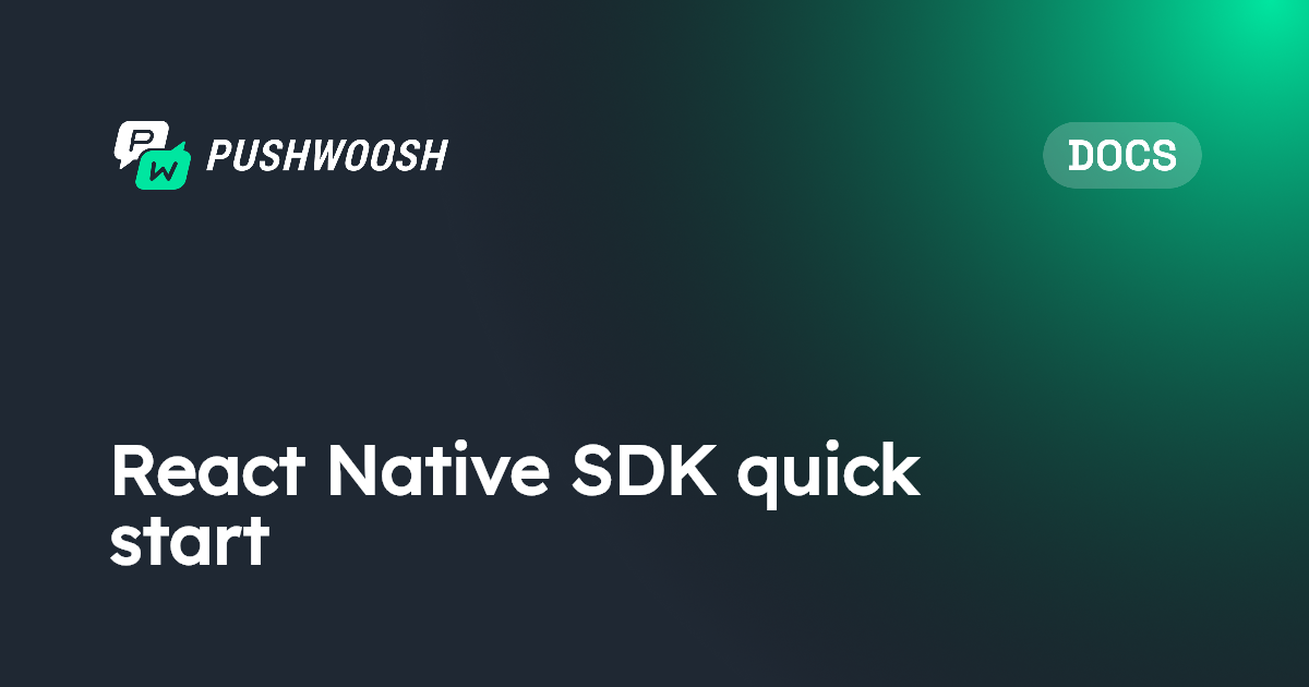 React Native SDK quick start