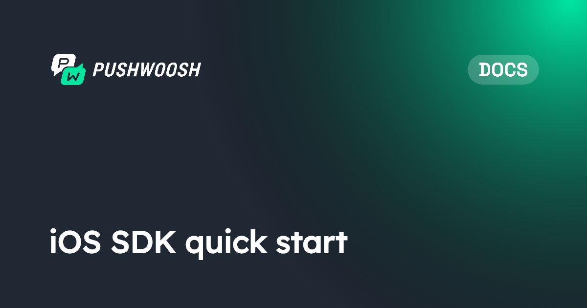 iOS SDK quick start
