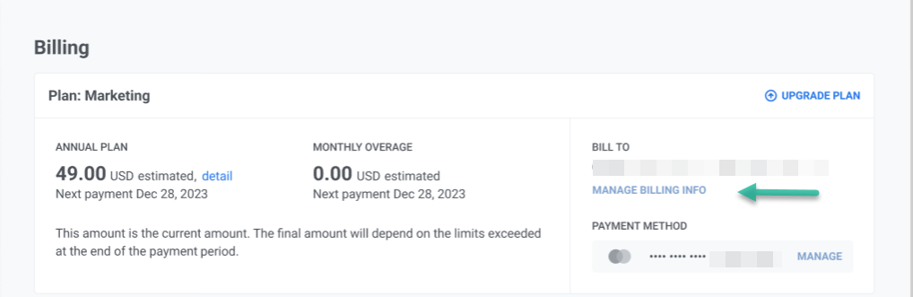 Managing Billing Info