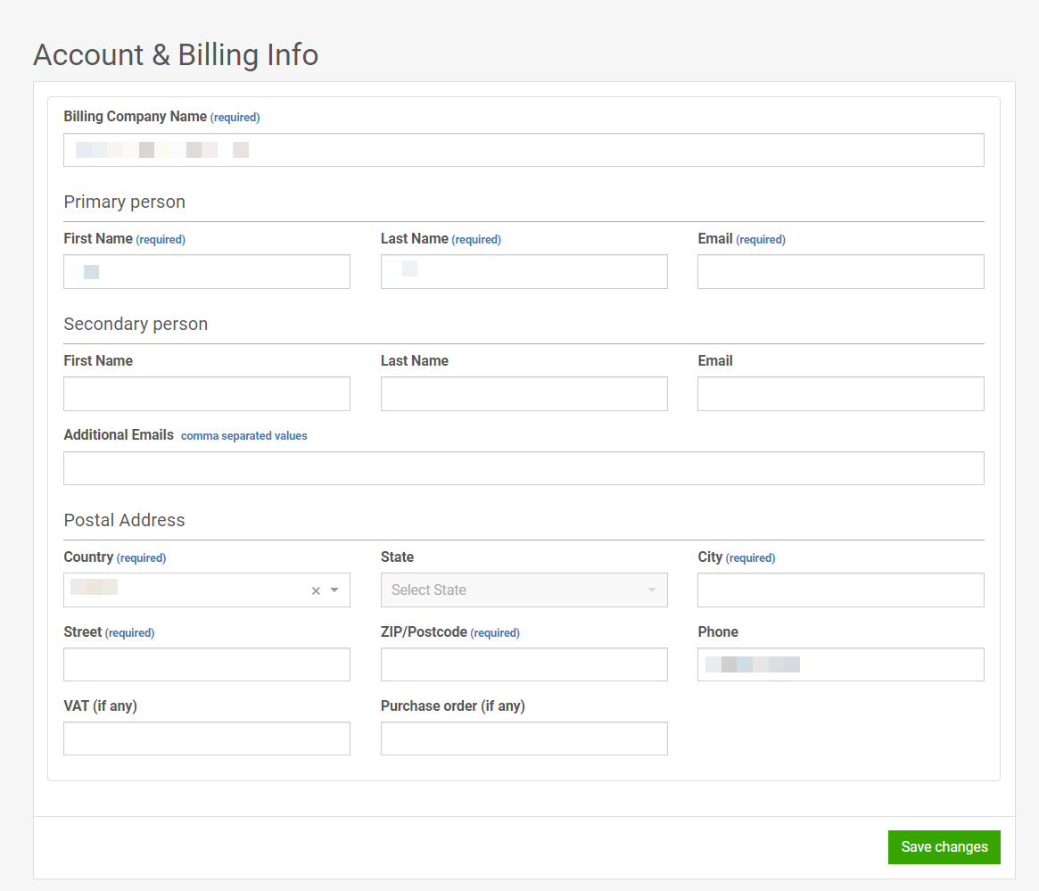 Editing or adding your billing information 