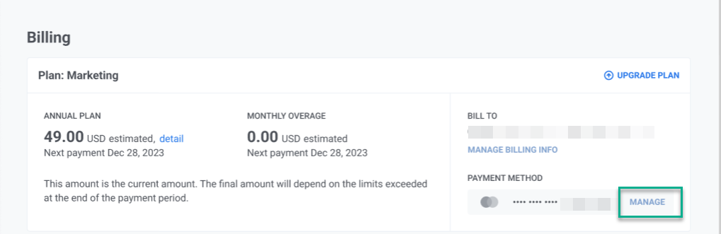 Managing payment details