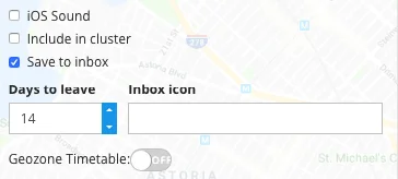 Configuración de Días de permanencia de la Geozona
