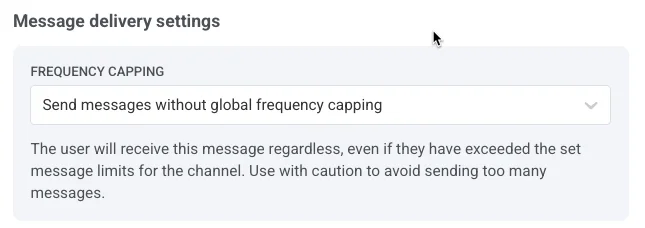 频率上限设置,显示已选择“忽略全局频率上限”选项
