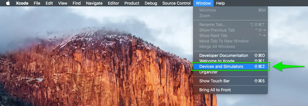 Fenêtre Appareils et simulateurs de Xcode montrant un appareil iOS connecté