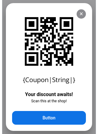 Native in-app mobile preview card showing the barcode after it was inserted into the Image field
