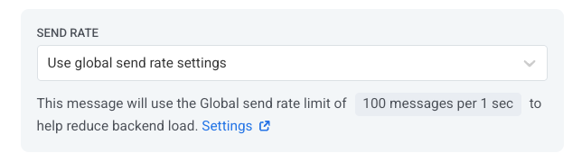 Use global send rate settings