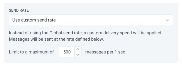 Use custom send rate