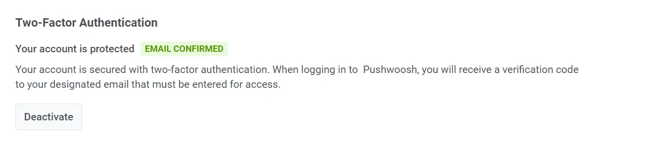 Email Confirmed 배지와 함께 계정이 보호됨