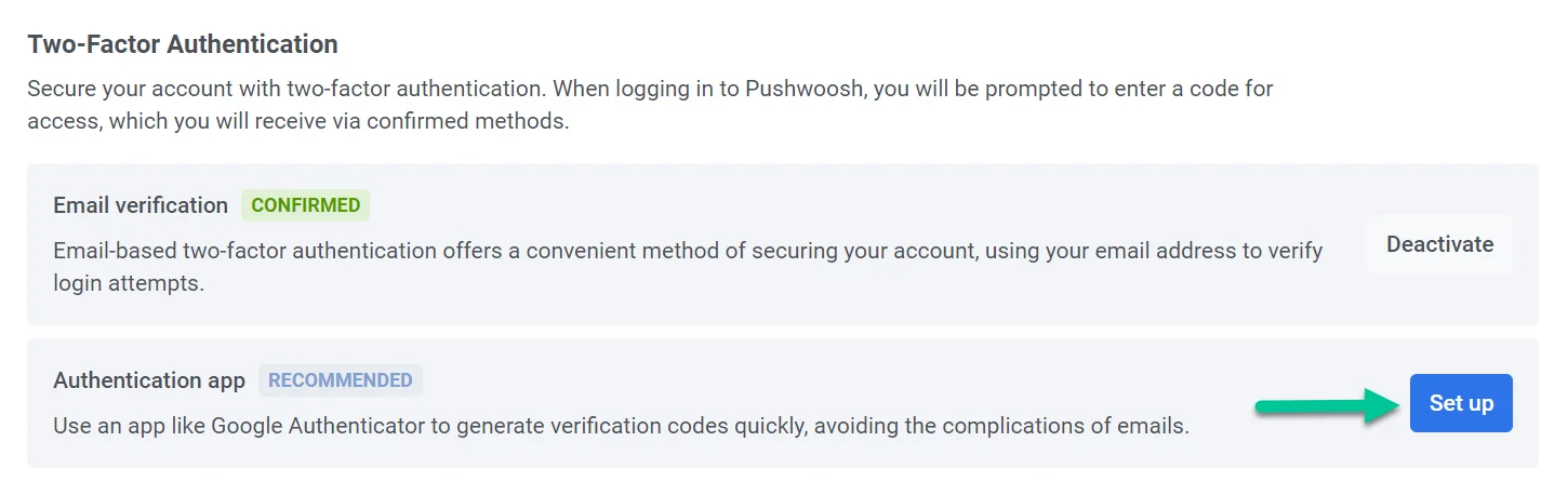 2FA를 위한 인증 앱 설정