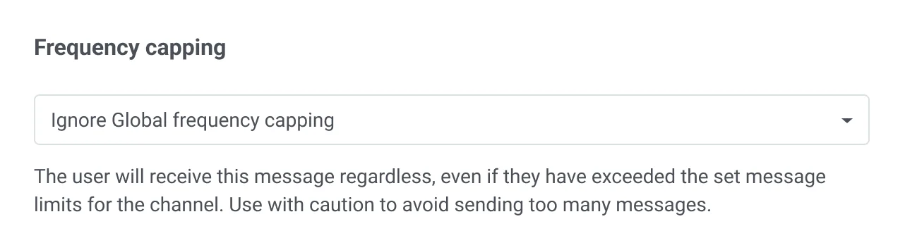 메시지 설정에서 전역 빈도 제한 무시 옵션