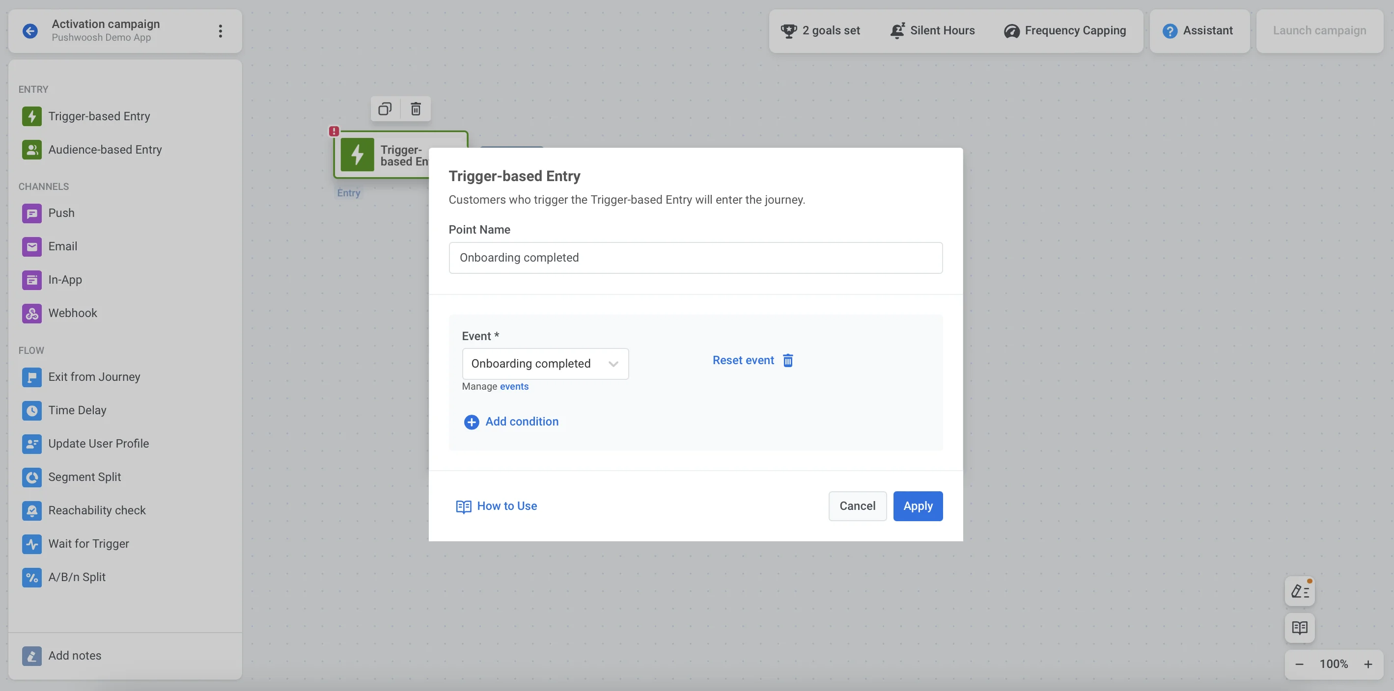 基于触发器的旅程入口