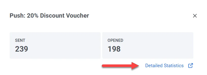 Acessar estatísticas detalhadas de notificações push