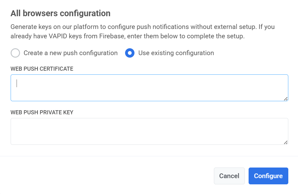 Use existing configuration