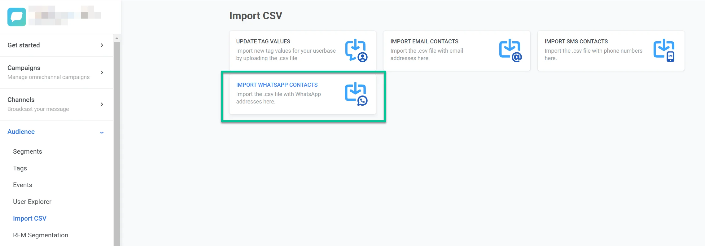 استيراد جهات اتصال WhatsApp