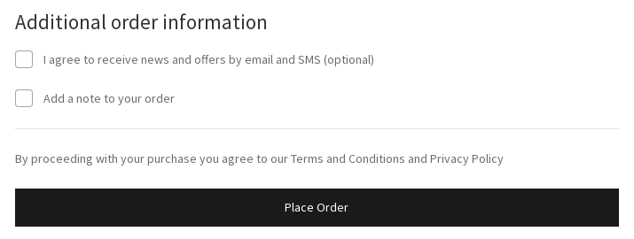 Marketing consent checkbox on the WooCommerce checkout page