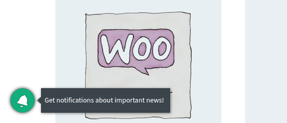 Pushwoosh subscribe bell on a WooCommerce storefront